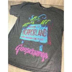 Goosebumps Horrorland Graphic T-Shirt Mens Medium Acid Wash Retro 90s Horror